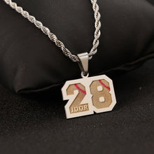 Load image into Gallery viewer, Baseball Varsity Custom Number Necklace
