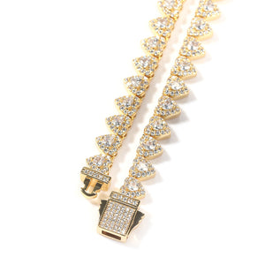 Icy Heart Cut Tennis Chain