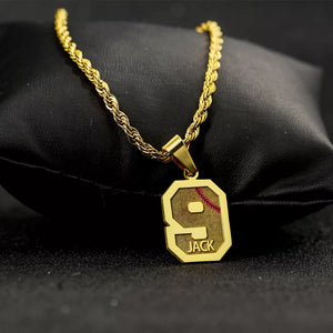 Baseball Varsity Custom Number Necklace