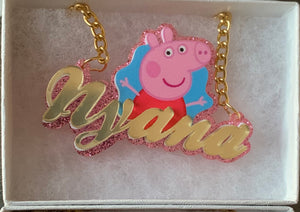 Peppa Pig Acrylic Necklace 💗