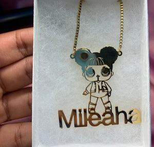 Kids Cartoon Nameplate Necklace ♡