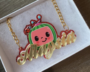 Cocomelon Acrylic Necklace 🍉