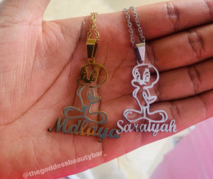 Kids Cartoon Nameplate Necklace ♡